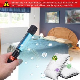 110V Portable 20W Ultraviolet UV Disinfection Lamp Power Cord Length 2M US Regulations Black