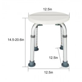 FCH Medical Bathroom Safety Shower Tub Aluminium Alloy Bath Chair Bench with Adjustable Height White