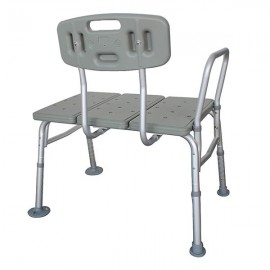 FCH Medical Bathroom Safety Shower Tub Aluminium Alloy Bath Chair Transfer Bench with Back & Handle Gray