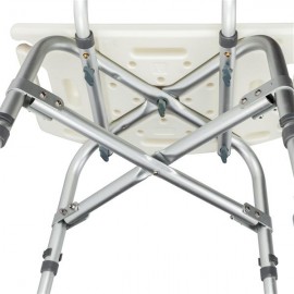 Heavy-duty Aluminum Alloy Elderly Bath Chair with Backrest White