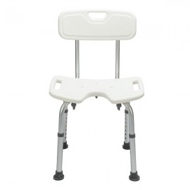 Hygienic Shower Seat , Adjustable Bath Seat, Slip Resistant Shower Chair With Removable Back Rest White
