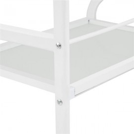 [US-W]Three-Layer Beauty Tool Cart With Glass White