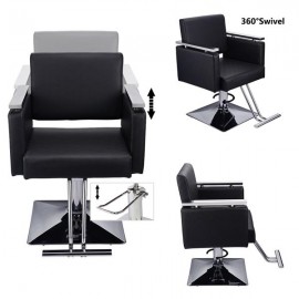 HC197B Square Base Boutique Hair Salon Special Hairdressing Chair Beauty Chair Black