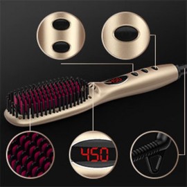Miropure KL1020 Hair Straightener Brush with Ionic Generator (30s Fast Even Heating for Straightening or Curling) (The product has a risk of infringement on the Amazon platform)