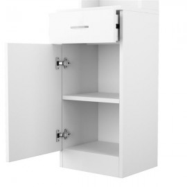 Standing 5 Compartments 1 Drawer 1 Door MDF Barber Cabinet White