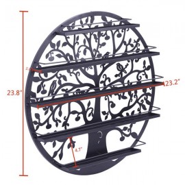 [US-W]5 Tier Metal Circular Nail Polish Display Organizer Wall Rack Holder