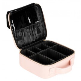 [US-W]Professional High-capacity Multilayer Portable Travel Makeup Bag Strap Pink
